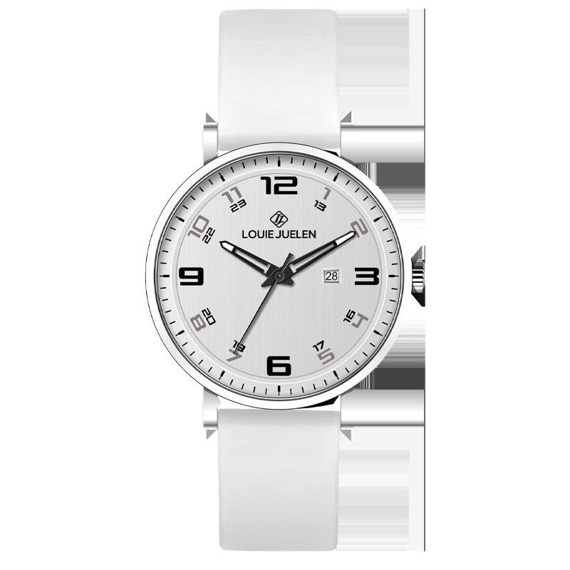 ルイ・ジュエレン ファッション クォーツ腕時計 メンズ 防水 カジュアルデザイン シリコンバンド 20mm ガラス文字盤