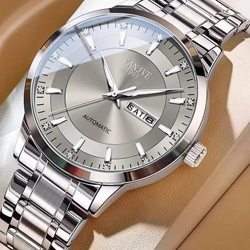 ヴァンジェ クォーツムーブメント ステンレススチール腕時計 42mm 限定版腕時計 高品質3BAR防水 メンズ腕時計