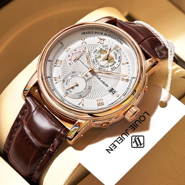 ファッションクォーツ腕時計 レロヘス レロハ 42mm メンズ 高級防水ステンレススチール製腕時計
