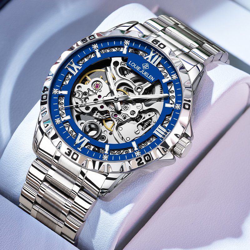 合金製メンズ腕時計 46mm ビジネスウォッチ 3BAR防水 夜光針 ステンレススチール製腕時計 メンズ向け高級腕時計