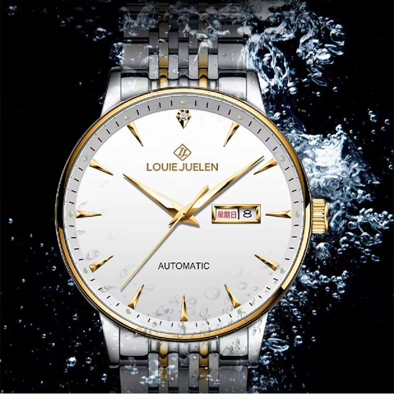 メンズ腕時計卸売 ステンレススチールストラップ 42.5MM 防水 ファッションクォーツウォッチ デザイン腕時計