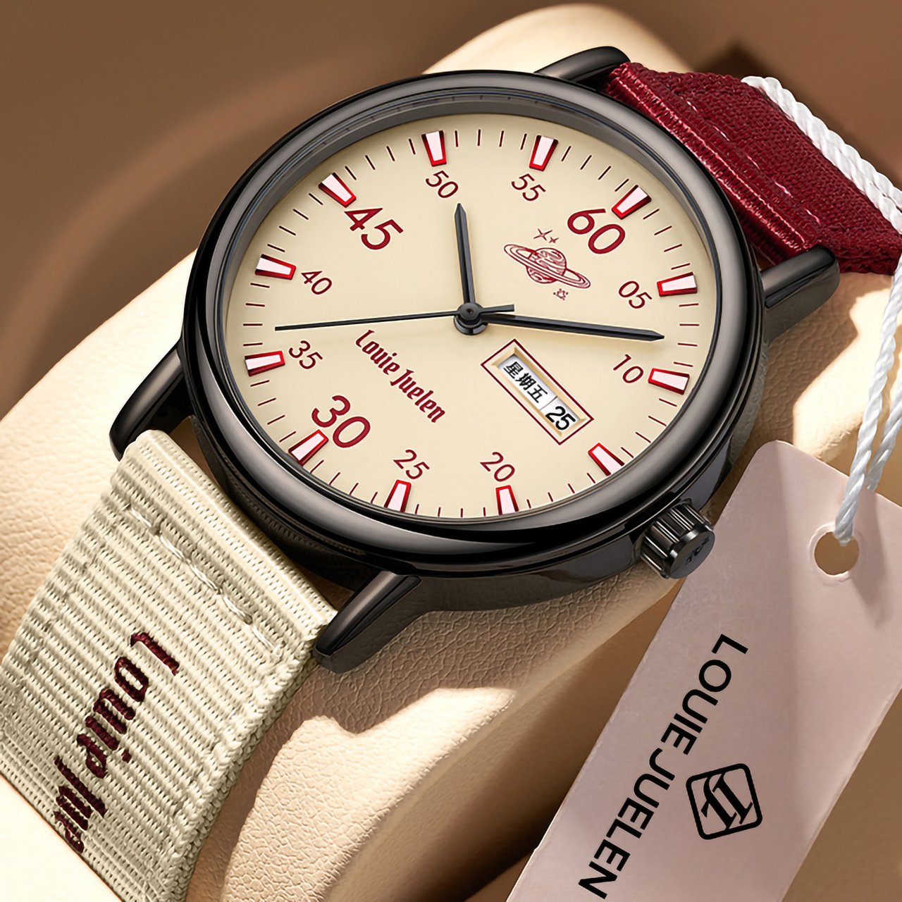 ナイロンスポーツウォッチ 3BAR防水 夜光針 クォーツ腕時計 ユニセックス 40mm 高級ブランド 合金 ファッションクォーツ腕時計