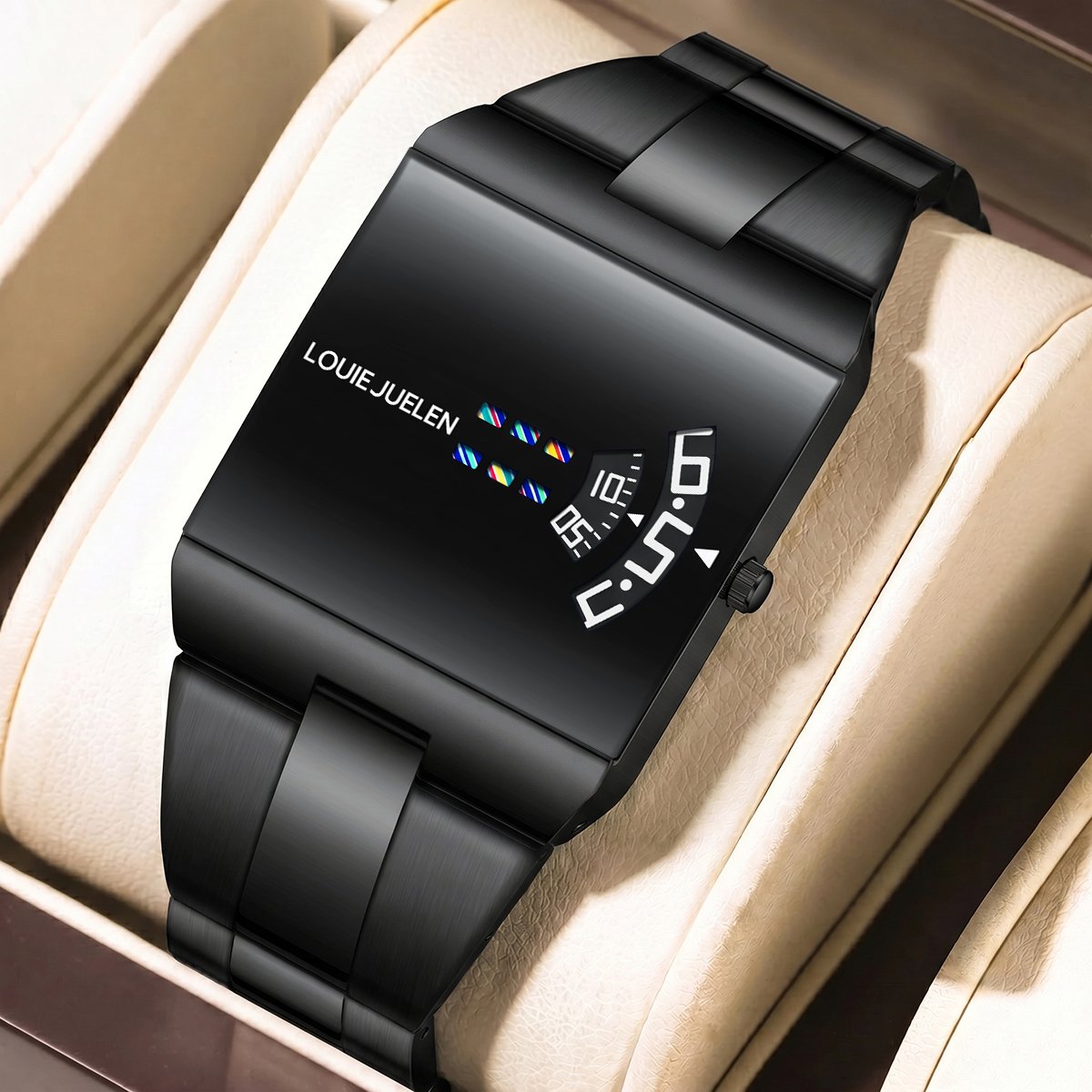 高級ファッションシンプル韓国合金ステンレス鋼スクエアクォーツ腕時計3BAR防水36mm*31mmメンズ腕時計