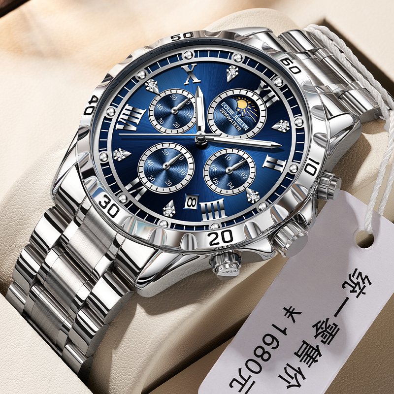 デイリーウェアラブル腕時計 ファッション 30M防水 20mmコインポインター 40mm時計 発光日付表示 合金ステンレススチール クォーツ時計